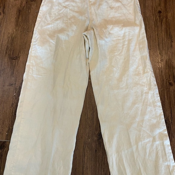 Max Studio 100% Linen Pants in Cream Size 16 - Picture 6 of 7